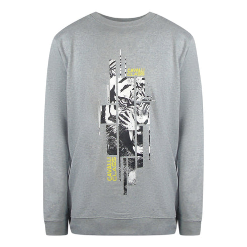 Cavalli Class Txt66E Cf050 05001 Grey Round Neck Sweatshirt Mens M