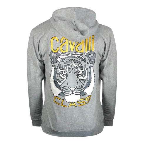 Cavalli Class Bold Tiger Graphic Grey Hoodie TXT68D CF050 05014