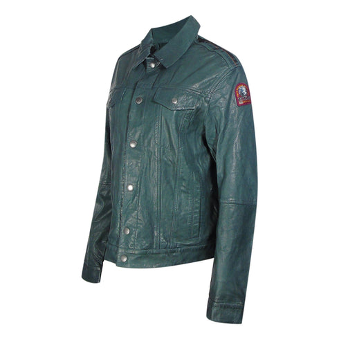 Parajumpers Todd Leather Jasper Green leather Jacket L