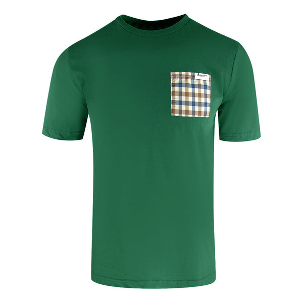 Aquascutum Active Check Pocket Hunter Green T-Shirt TS004 27