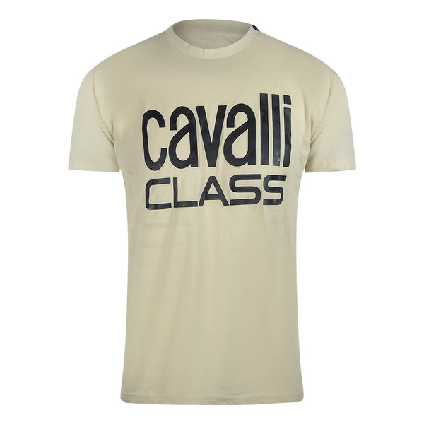 Cavalli Class Bold Logo Beige Sand T-Shirt TXT61F JD060 03528