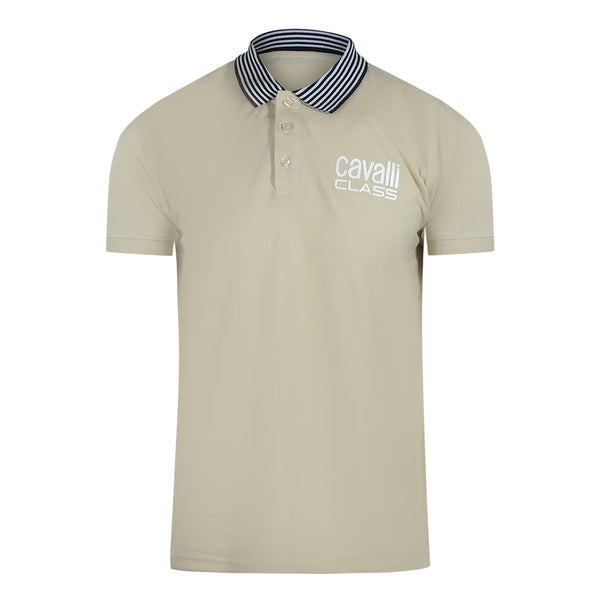 Cavalli Class Txt64E Kb002 03528 Beige Sand S S Polo Mens - Style Centre Wholesale