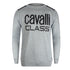 Cavalli Class Txt66A Cf050 05014 Grey Melange Round Neck Sweatshirt Mens - Style Centre Wholesale