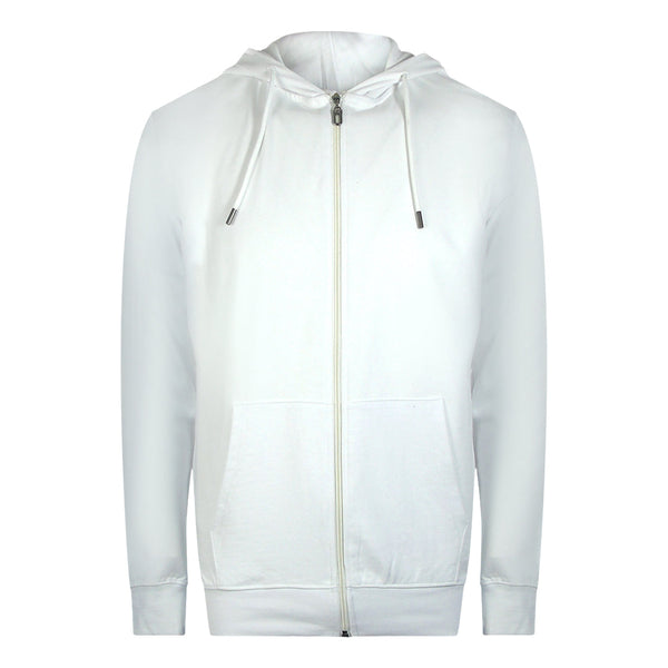 Cavalli Class Bold Floral Logo Off White Zip-Up Hoodie TXT68H CF050 00533