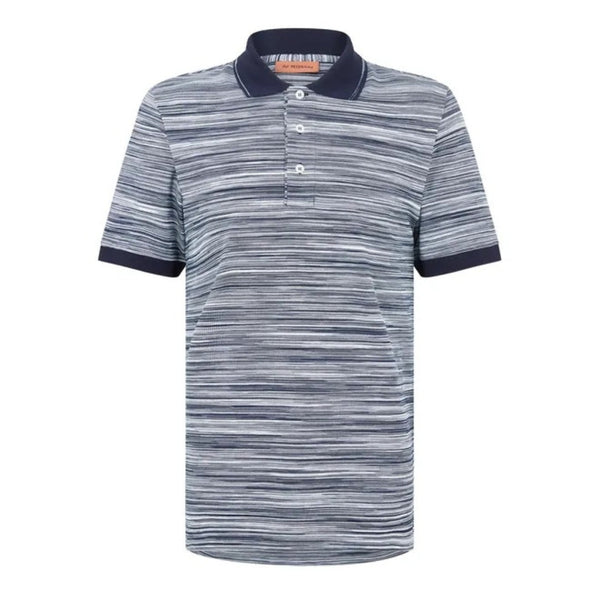 Missoni Short Sleeve Polo Blue And Purple Space Dyed S