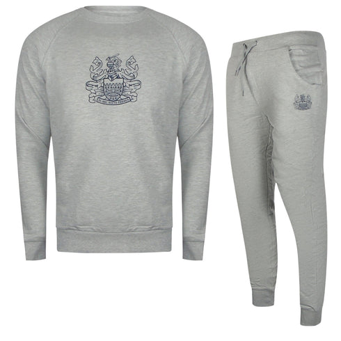 Aquascutium Iconic Crest Crewnecket St001 11 Grey Creckneck And Track Pants Set Male