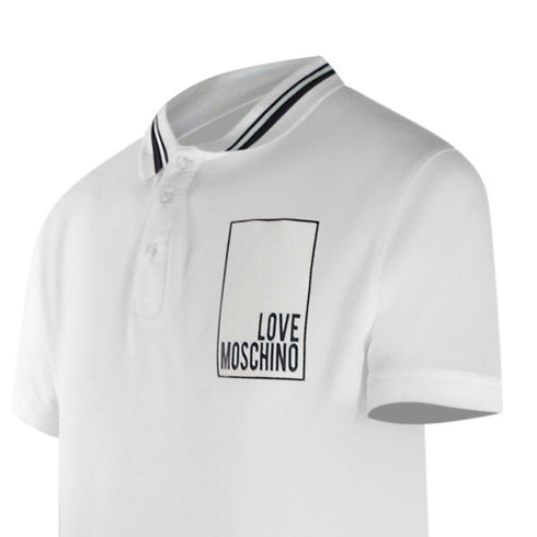Love Moschino Jh7418Pp0Nl51100 White Polo Shirt Mens