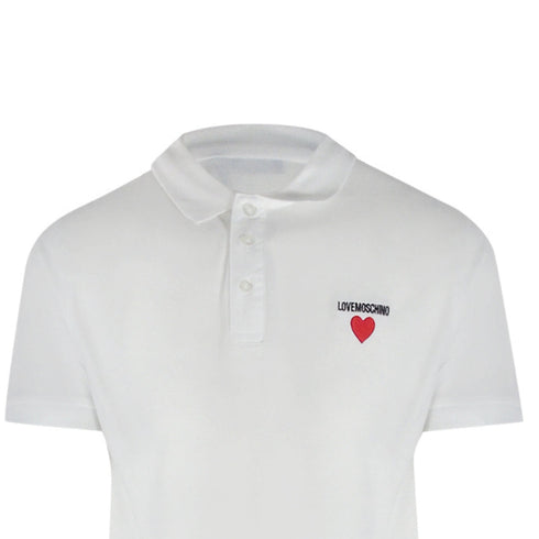 Love Moschino Jh7420Pp0Nl51100 White Polo Shirt Mens