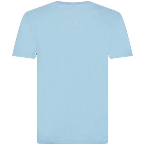 Moschino Branded Taped Shoulder Logo Light Blue T-Shirt L