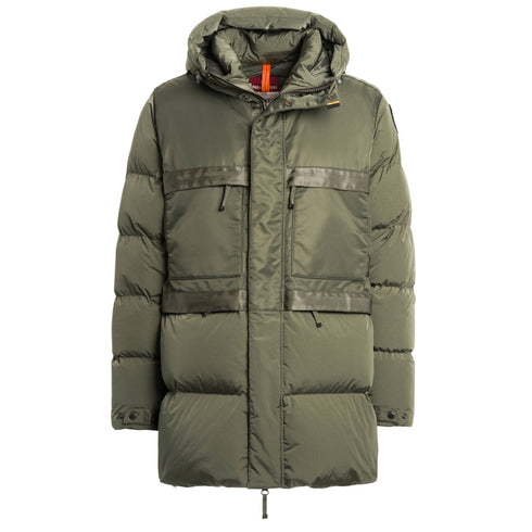 Parajumpers VENTURE PMJKRU02 610 THYME LONG HOODED DOWN JACKET Mens L