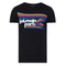 BALMAIN VH1EF000G016 Balmain Paris Rainbow Multi Logo Black T-Shirt AAA BLACK T-SHIRT MALE S