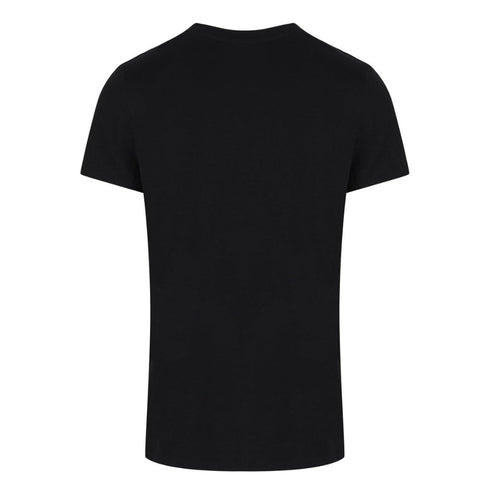 BALMAIN VH1EF000G016 Balmain Paris Rainbow Multi Logo Black T-Shirt AAA BLACK T-SHIRT MALE S