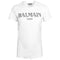 Balmain Logo Print White T Shirt