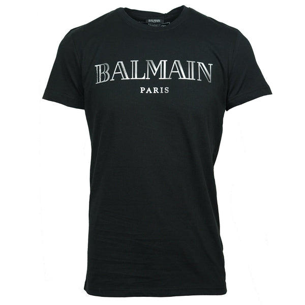 Balmain Sparkle Logo Black T Shirt