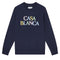 Casablanca Embroidered Sweatshirt Stacked Logo Navy Wf22 Jtp 019 03 019 Navy Blue Sweatshirts Womens