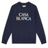 Casablanca Embroidered Sweatshirt Stacked Logo Navy Wf22 Jtp 019 03 019 Navy Blue Sweatshirts Womens