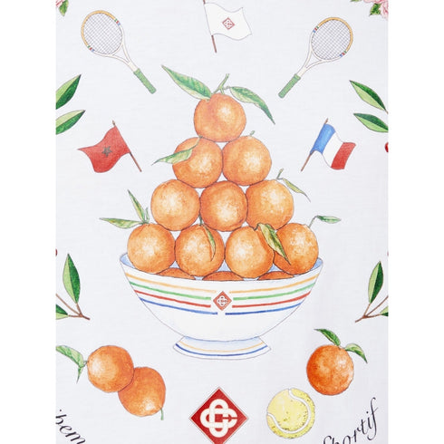 Casablanca Printed Fitted T-Shirt Casa Way White Wps24 Jts 020 01 020 01 White T-Shirts Womens