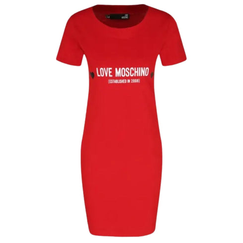 Love Moschino W592913 3876 P05 Red T Shirt Dress Female