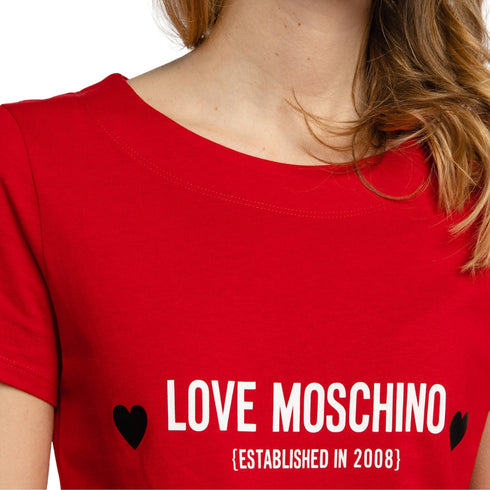 Love Moschino W592913 3876 P05 Red T Shirt Dress Female
