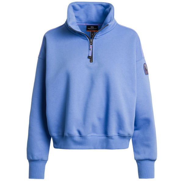 Parajumpers ZENDAYA PWFLEY32 268 CORNFLOWER Quarter Zip Sweater Box Fit Womens S