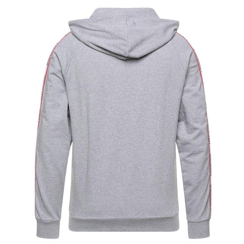 Moschino Brand Tape Logo Grey Zip Hoodie