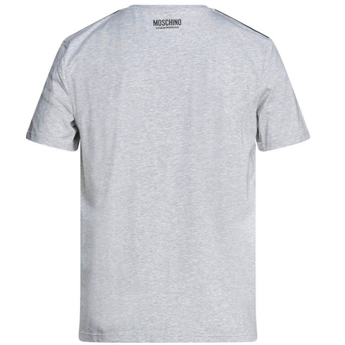 Moschino Brand Tape Logo Grey T-Shirt A1931 8136 0489