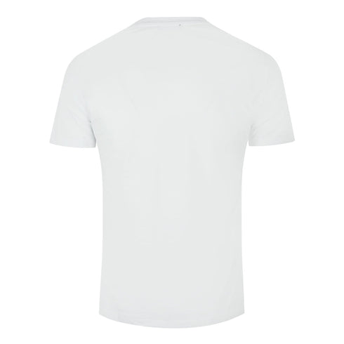 Balmain Brand Embossed Logo White T Shirt