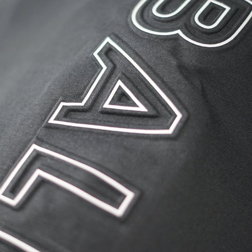 Balmain Brand Embossed Logo Black T Shirt