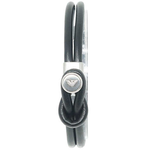 Emporio Armani Black Leather Strap Watch
