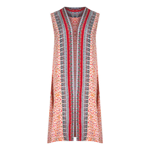 Inoa Banjara 12003 Print Multicoloured Reversable Long Shrug Cover Up