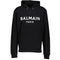 Balmain Paris White Classic Logo Black Hoodie BH1JR002 BB65 White Logo