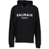 Balmain Paris White Classic Logo Black Hoodie BH1JR002 BB65 White Logo