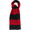 Fred Perry Merino Racing Red And Black Stripped Wool Scarf