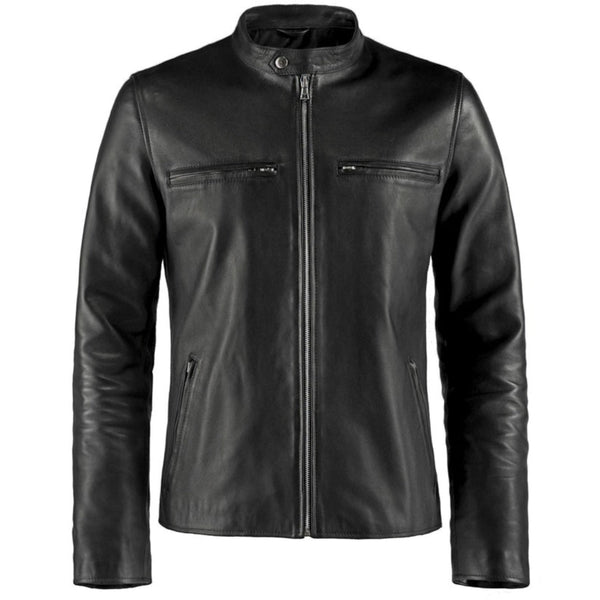 Jack And Jones Cafe Racer Jacket Black Jacket