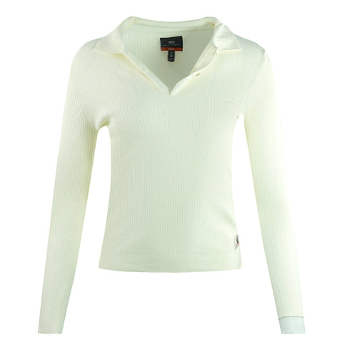 Parajumpers Caris Purity Long Sleeved White Polo Shirt Caris 0748