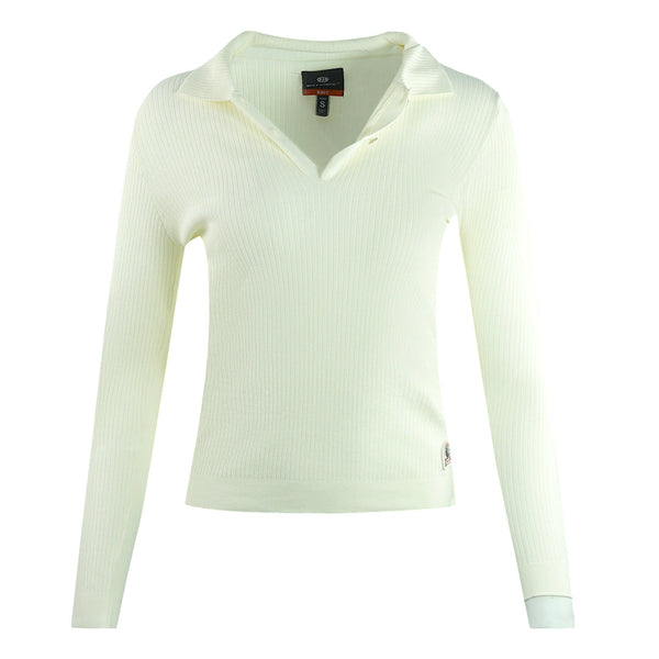 Parajumpers Caris Purity Long Sleeved White Polo Shirt Caris 0748