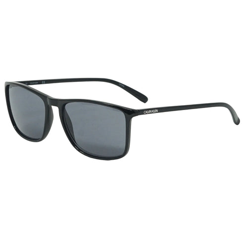Calvin Klein Solid Smoke Lens Shiny Black Sunglasses Ck20524S 001
