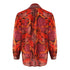 Inoa Congo Rainforest 1202115 Red Long Sleeve Blouse Silk Shirt