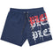 Philipp Plein Melting Logos Navy Blue Swim Shorts