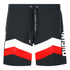 Philipp Plein Diag Logo Long Black Swim Shorts