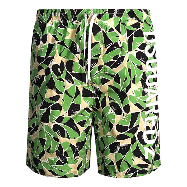 Dsquared2 Leaf Design Green Swim Shorts D7BMB4880 37848
