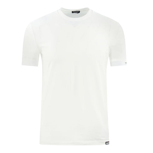 Dsquared2 Bold Brand Logo On Sleeve White Underwear T Shirt