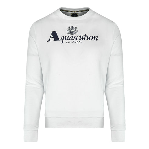 Aquascutum Of London Logo White Sweatshirt - Style Centre Wholesale