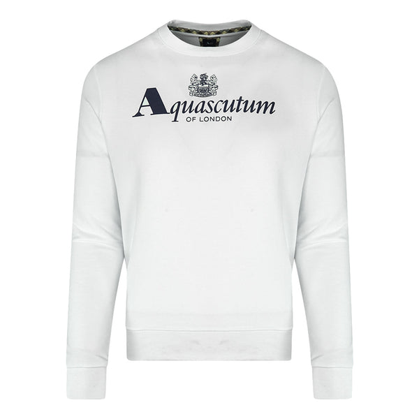Aquascutum Of London Logo White Sweatshirt - Style Centre Wholesale