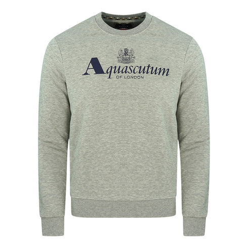 Aquascutum Of London Logo Grey Sweatshirt - Style Centre Wholesale