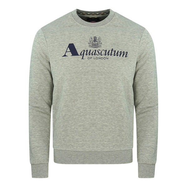 Aquascutum Of London Logo Grey Sweatshirt - Style Centre Wholesale