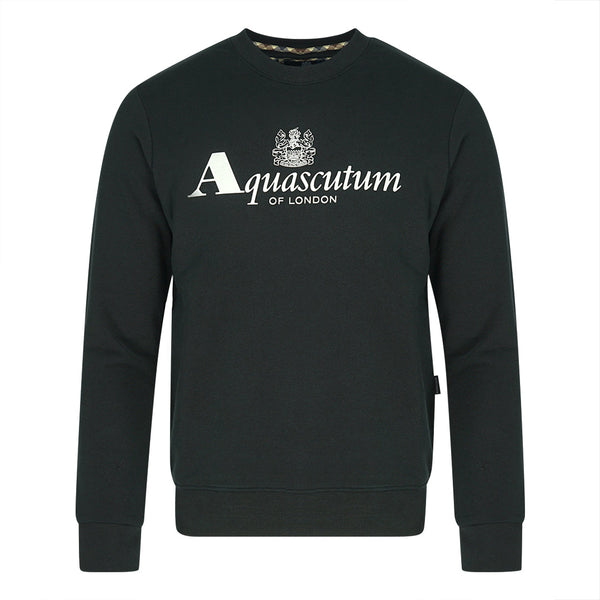Aquascutum Branded Logo Black Sweatshirt