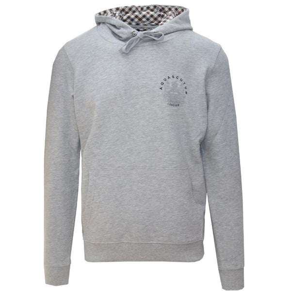 Aquascutum Aldis Emblem Logo Grey Hoodie - Style Centre Wholesale