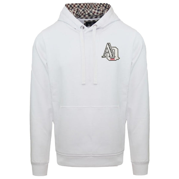 Aquascutum Aq 1851 Patch Logo White Hoodie