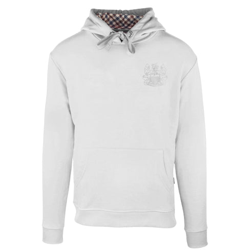 Aquascutum Monotone Aldis Emblem Logo White Hoodie